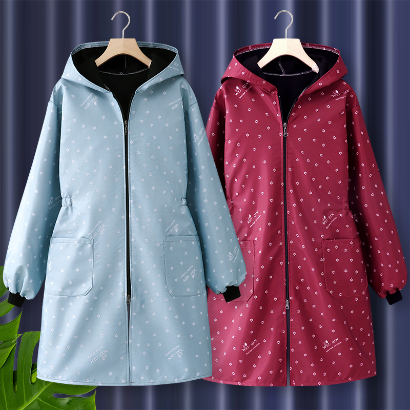 2022新款长袖罩衣冬季女家防水