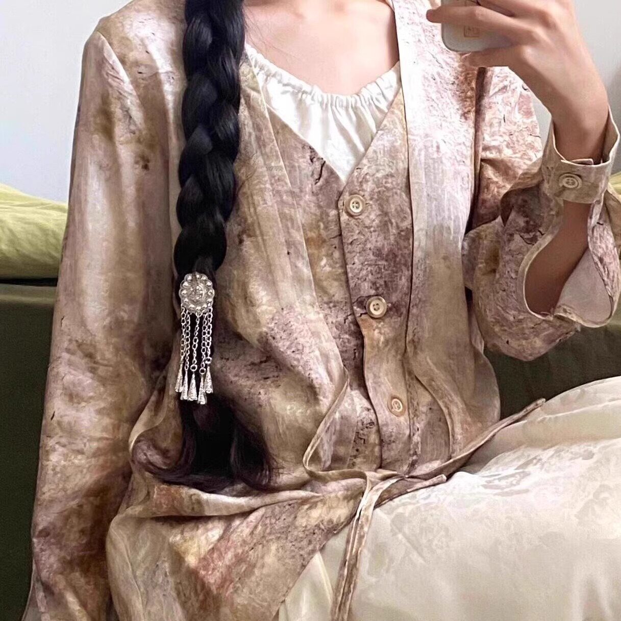 苗疆少女太阳花流苏发夹民族风轻奢清冷感小众设计旗袍夹子发饰女