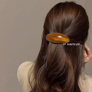 月半小夜曲！高级感醋酸的弹簧夹半扎发低马尾发夹一字夹旅行发卡
