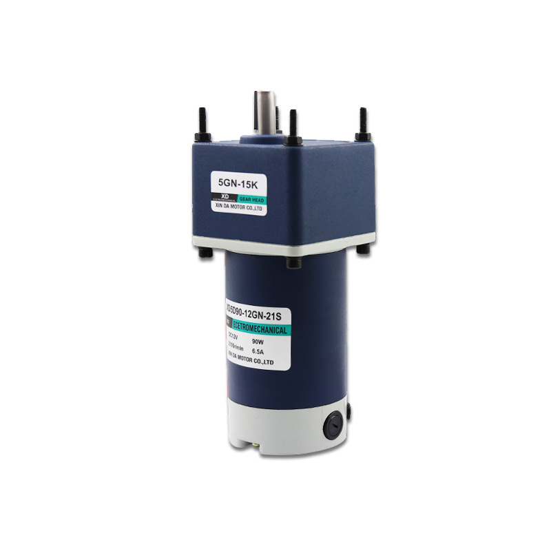 现货直流永磁马达90齿轮减速电机1224慢速正反转电动机可调速