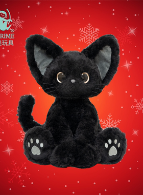 普莱美JMPRIME卡奇KUKI德文猫玩偶黑猫玩偶毛绒公仔圣诞礼物