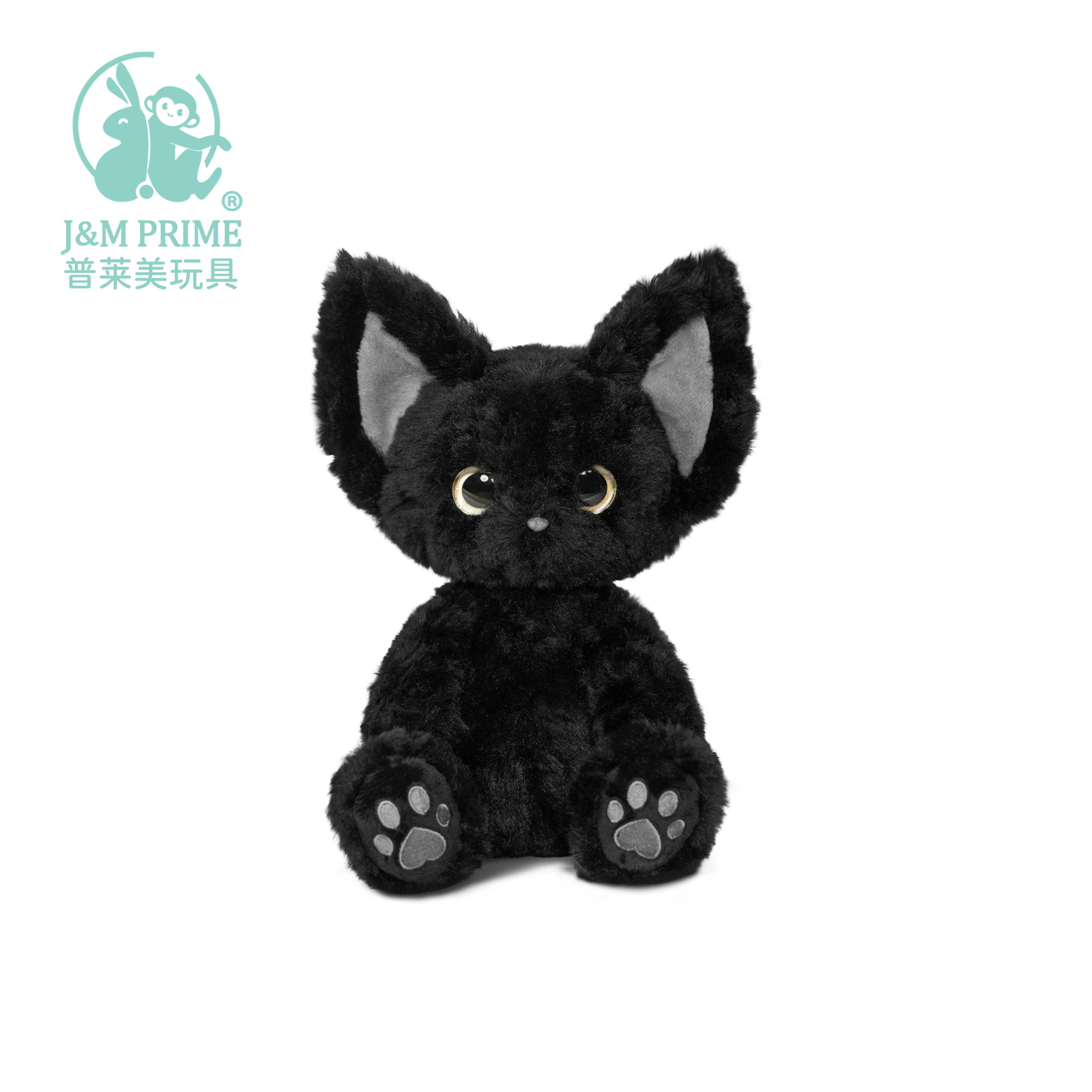 JMPRIME黑猫玩偶德文卷毛猫