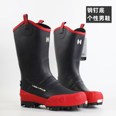 胶鞋 中高筒防滑防臭男款 雨靴水鞋 矶钓野钓雨鞋 防水钢钉底钓鱼款