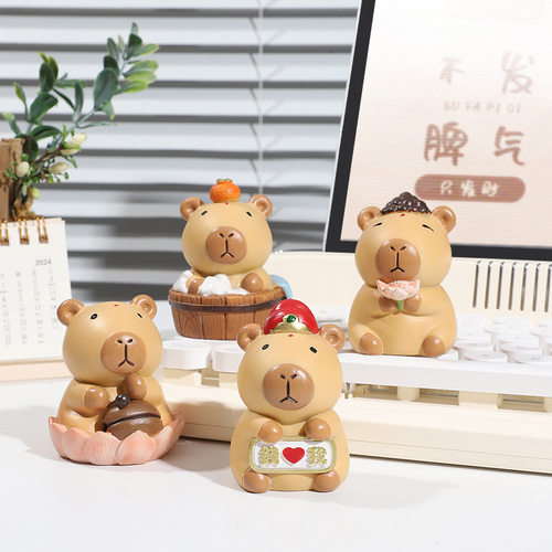卡皮巴拉豚鼠佛系公仔工位搭子桌