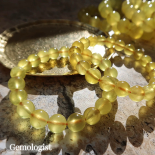 金灿灿新年交好运！黄金葡萄石天然宝石水晶手链手串无优化