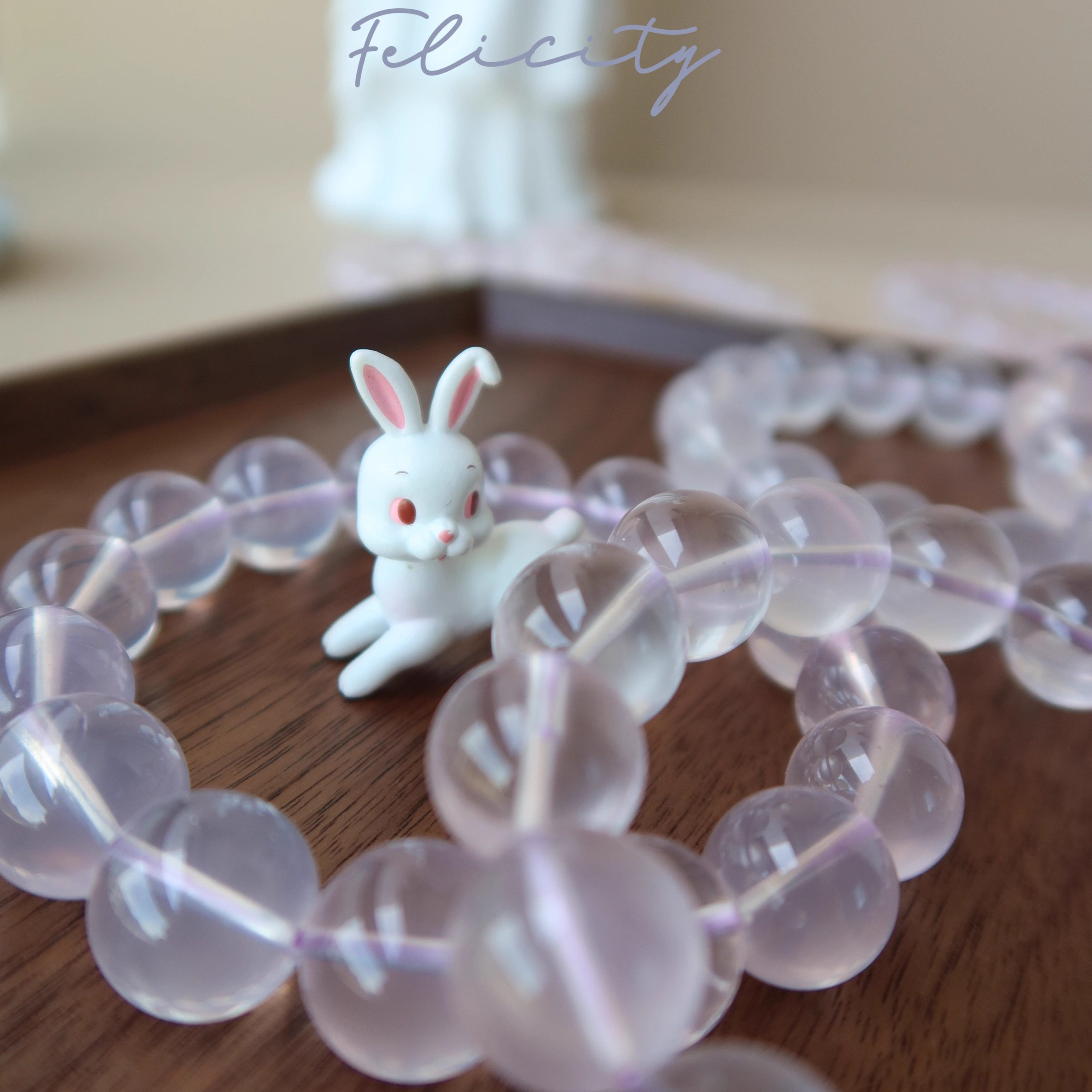 莫桑比克星光紫莫粉水晶天然手串