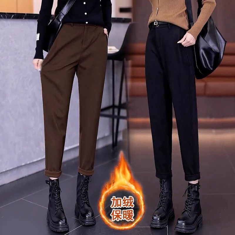 今年流行小脚裤子女加绒加厚2025春冬季新款哈伦裤显瘦毛呢萝卜裤,女装/女士精品,大码裤装,淘宝优惠券,粉丝福利购,淘宝优惠卷
