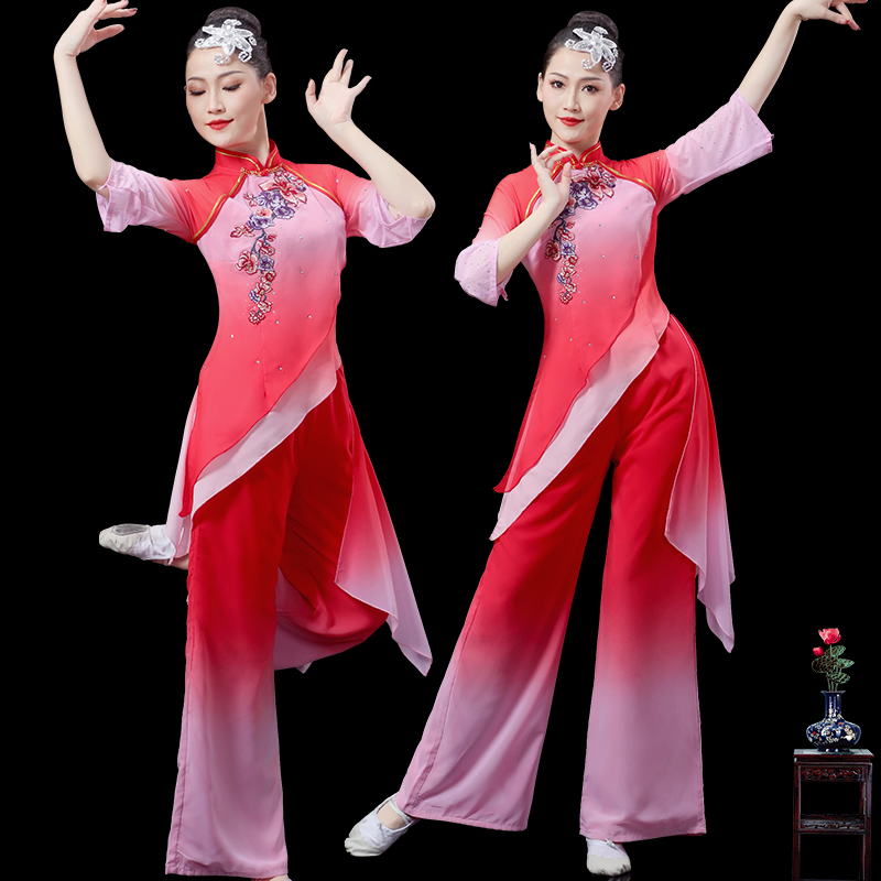 现货速发秧歌舞演出服装新款扇子东北胶州秧歌广场舞套装古典舞蹈