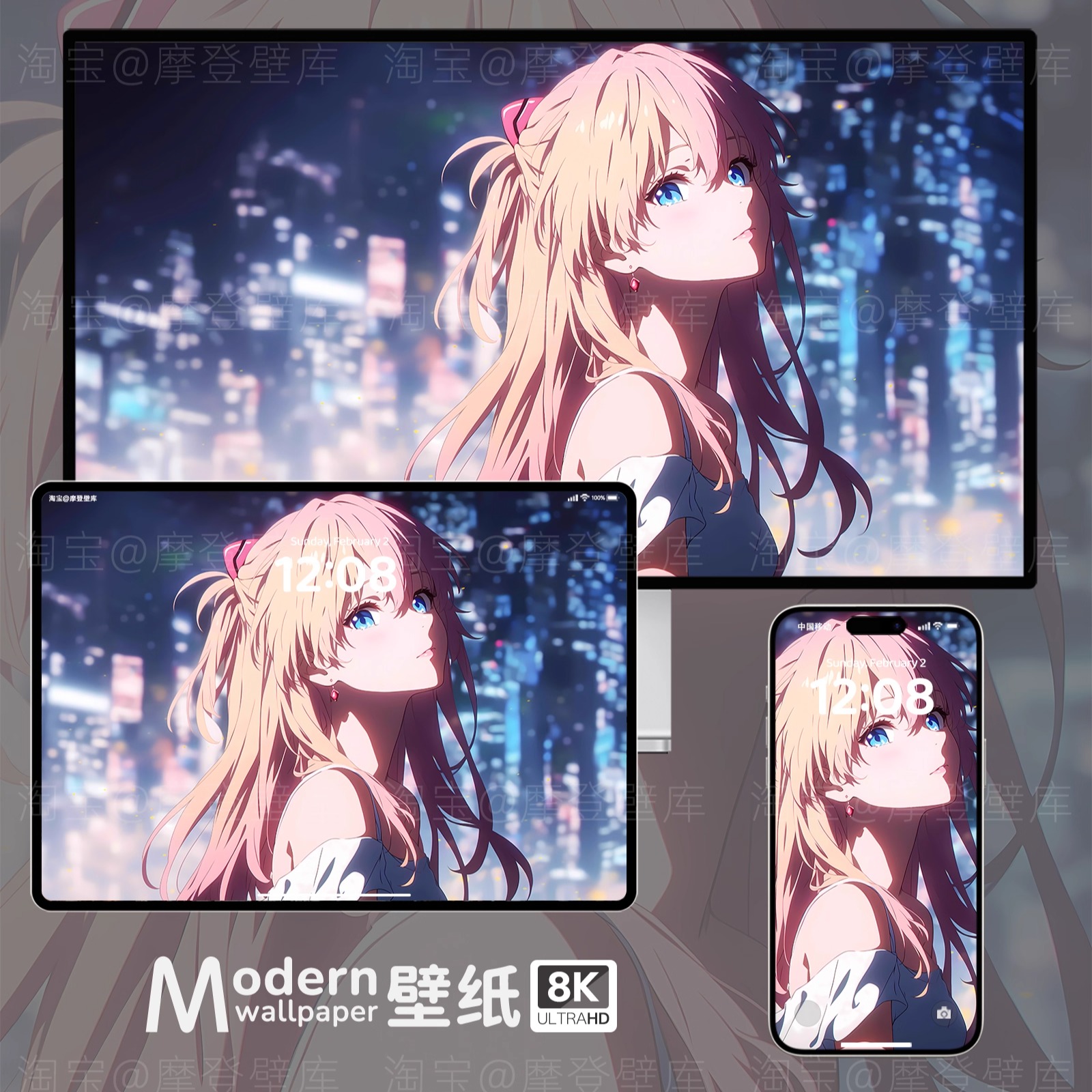 明日香8K高清壁纸手机ipad平板电脑桌面福音战士动漫二次元少女图