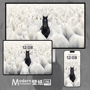黑马8K超高清壁纸iPhone苹果安卓手机ipad平板电脑mac风景壁纸图