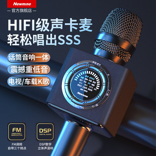 纽曼话筒音响一体麦克风手机无线蓝牙家用全民车载K歌神器KTV唱歌