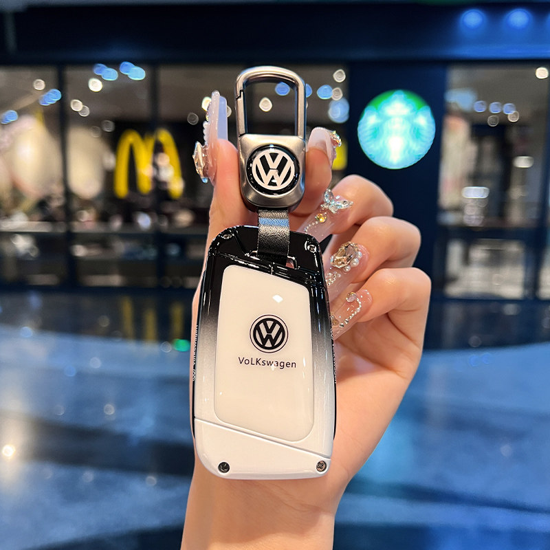 适用于福斯Magotan钥匙套PassatCC330金属渐层色壳保护包扣女男