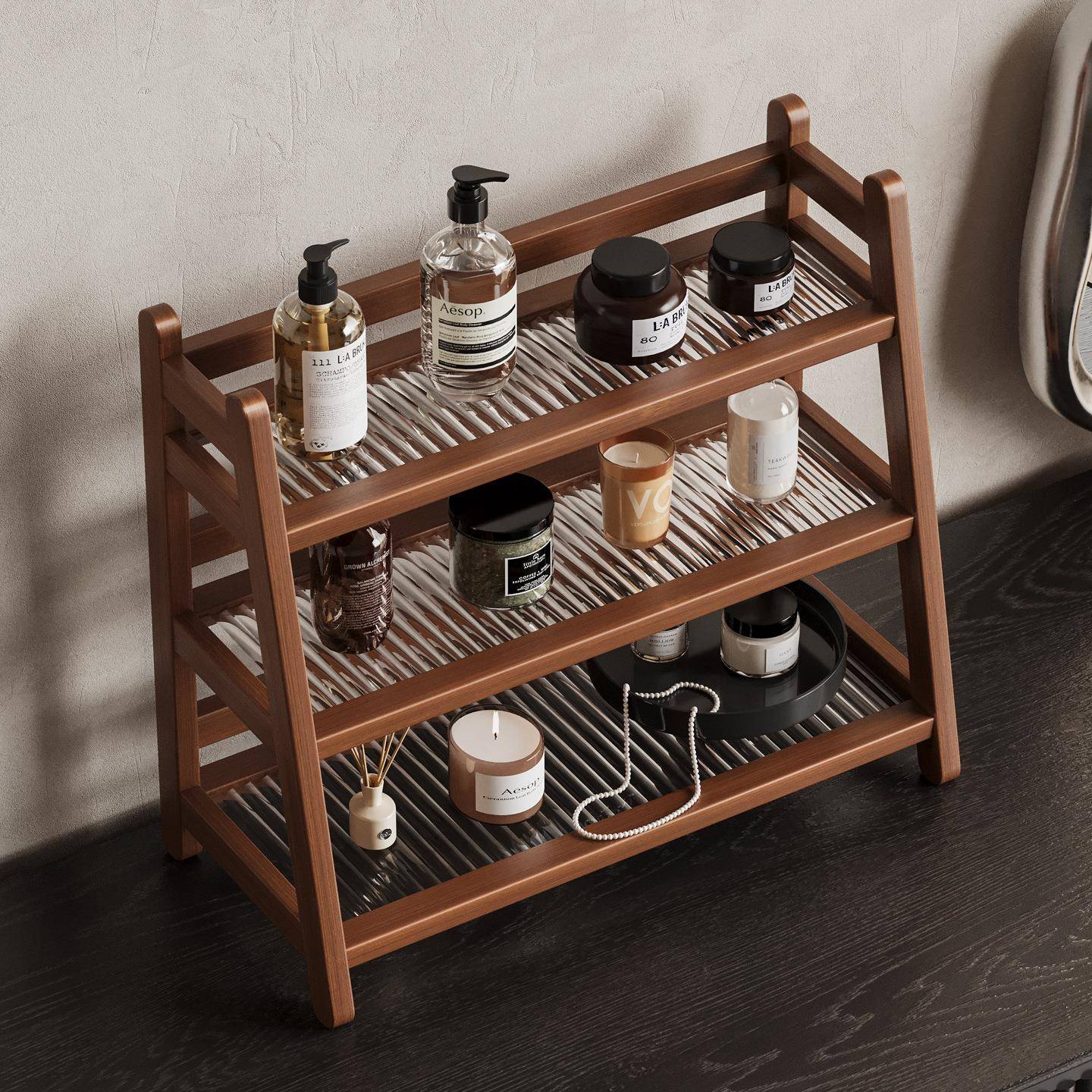 桌面收纳置物架水杯架茶具储物马克杯水吧咖啡家用餐边柜多层架子