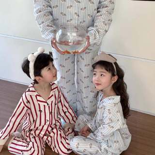 2025新款女童睡衣夏薄款纱布女宝纯棉夏季儿童短袖短裤家居服套装