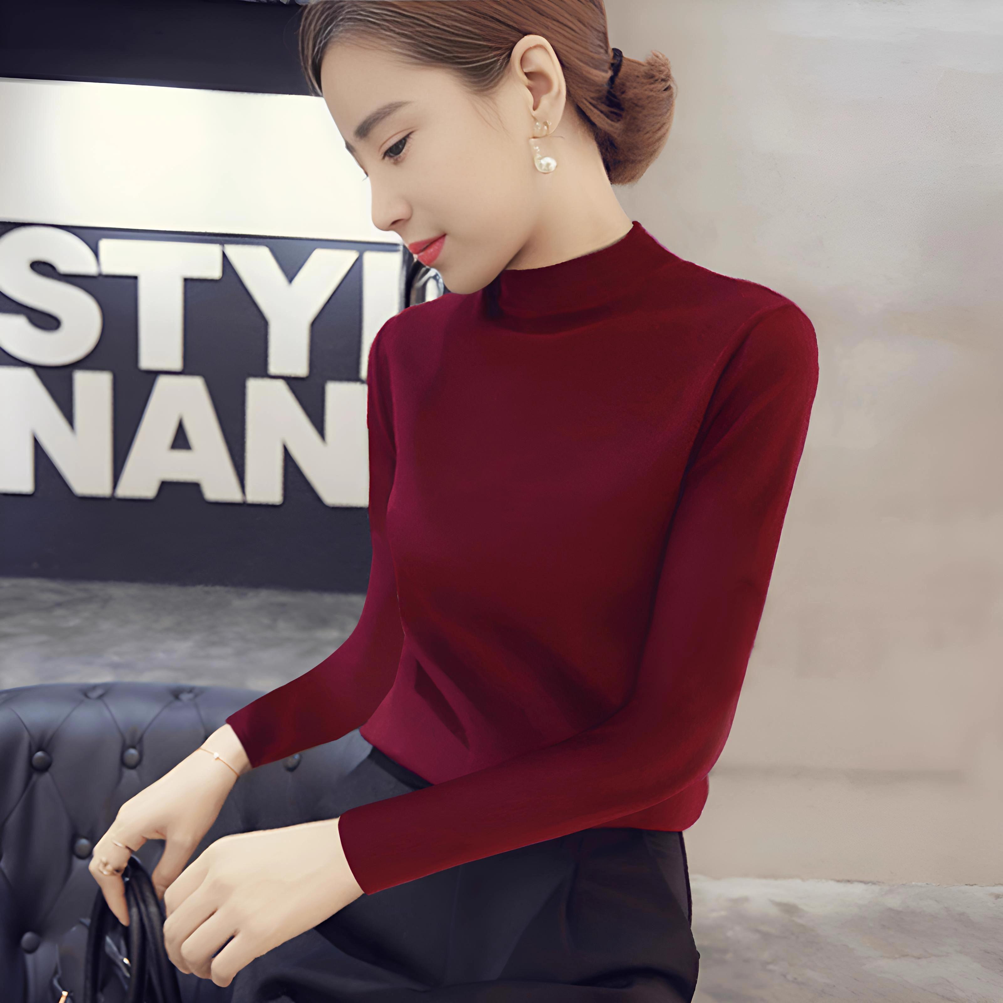 梵姿倪2024秋冬新款薄款打底衫