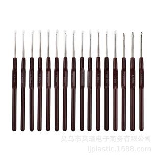 正品 2.5mm手工编织针银勾针 塑料钩针蕾丝金属铝钩针套装 16根0.5