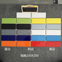 面包砖75X150瓷砖黑白灰100X200亮光平面斜边厨房卫生间地铁砖