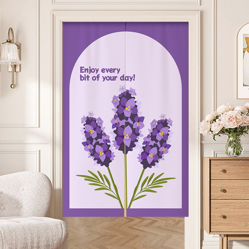 奶油风布艺门帘免打孔厨房厕所遮挡帘卧室房间半帘家用半截隔断帘