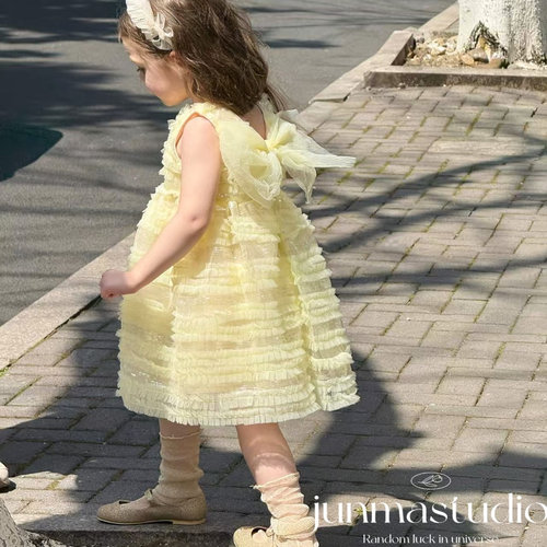 susie童装女童宝宝儿童夏装蝴蝶结公主裙连衣裙蓬蓬裙生日礼服裙