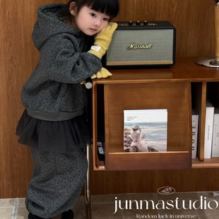 品牌童装女童宝宝儿童冬装韩系加绒碎花卫衣外套屁帘运动裤套装