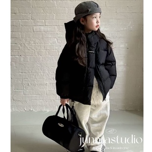 清仓!品牌童装儿童宝宝中童冬装新国标90白鸭绒夫子连帽羽绒服