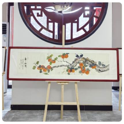 纯手绘国画卧室床头客厅沙发挂画花鸟写意事事如意装饰画新中式