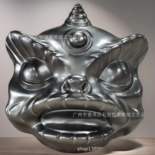 广州厂家仿不锈钢玻璃钢雕塑材质户外摆放不生锈动物头来图定制