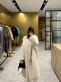 2025秋冬款 泰迪熊大衣teddy廓形中长款 奶油白保暖显瘦皮草外套女