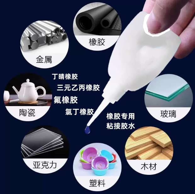 橡胶专用粘接胶水 快速瞬粘 橡胶伙伴