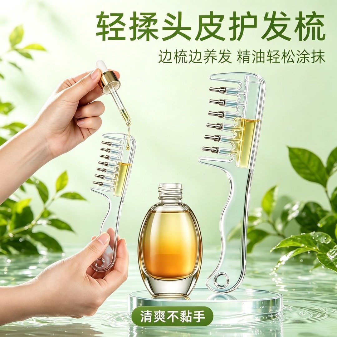 水晶导液梳护发精油专用顺发