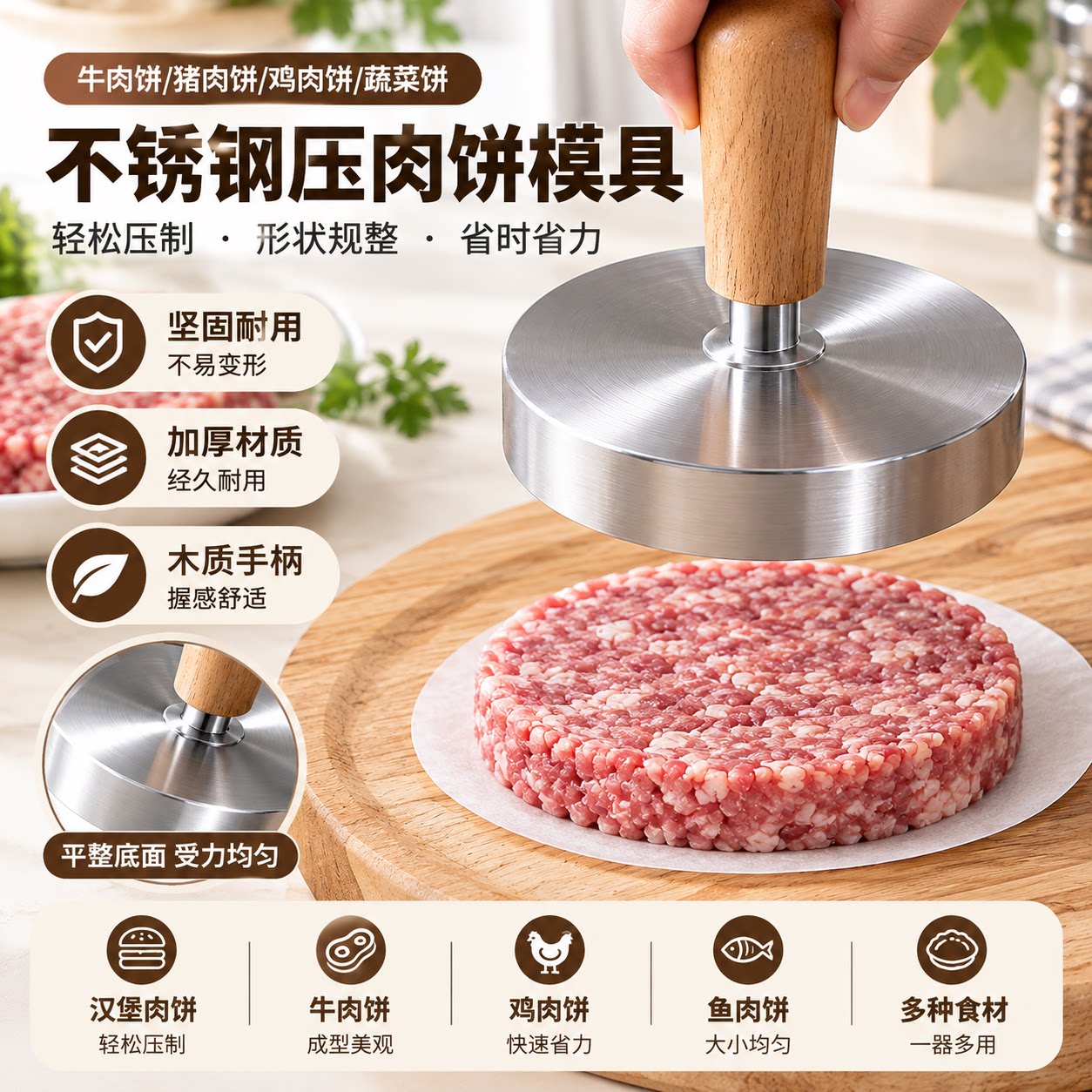压饼器牛肉饼模具不锈钢