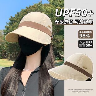 2026新款春夏出游渔夫帽子女大头围显脸小百搭可挂口罩鸭舌帽