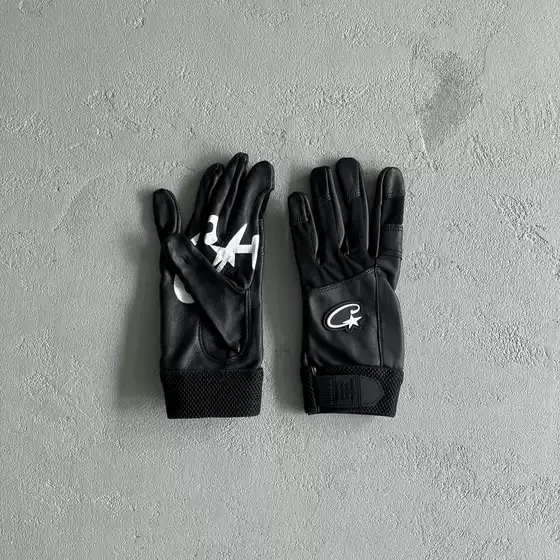 Corteiz Gloves Black Leather Biker Gloves Street Fashion Brand Hot Item