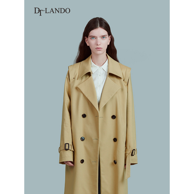 DTLANDO【修身显瘦】春秋款翻领风衣外套女洋气中长款女士外套