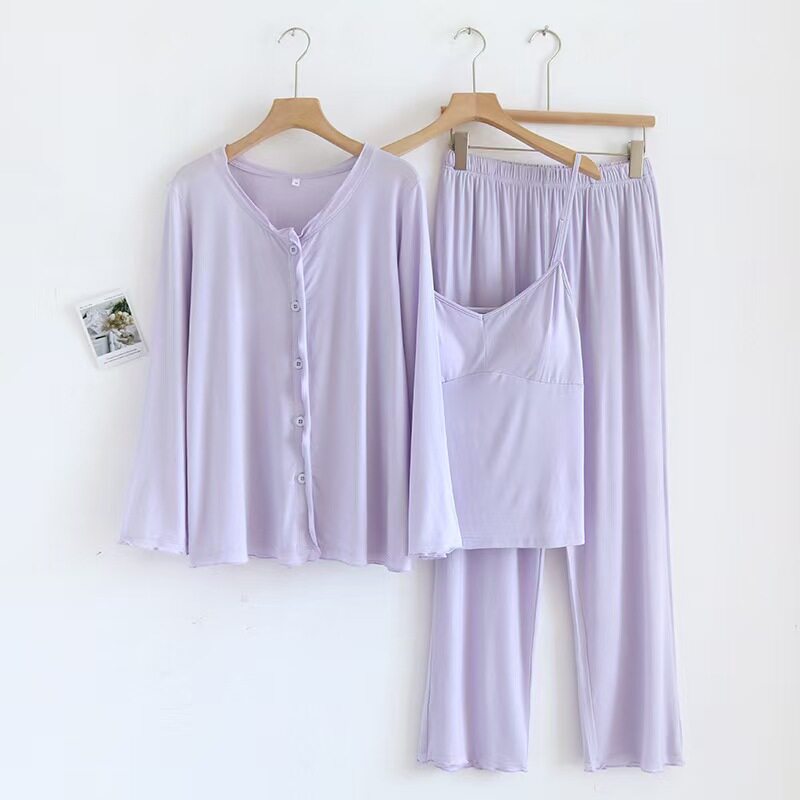 （文颖Eve）黛凡妮带胸垫吊带睡衣/家居服套装