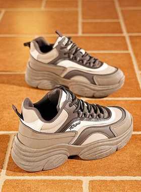 运动鞋女款2025新款秋季闲跑步鞋百搭休厚爹YP-EP907增高老鞋Y底P