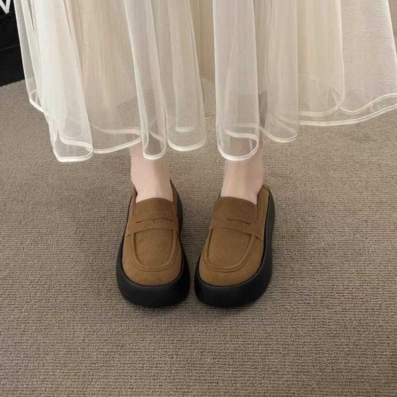 乐豆潮流勃肯鞋女春秋全包202D-6红5新款网废土风一脚蹬豆福透气