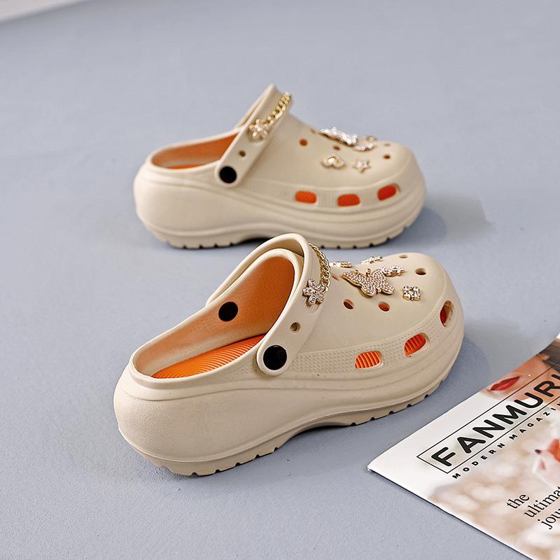 s潮洞洞鞋1555-1i女2025夏季新款外穿拖鞋厚底可爱凉海边n沙滩鞋1