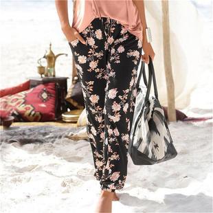 High Casual Cuff Loose Trousers Fashion Fit Womens Waist
