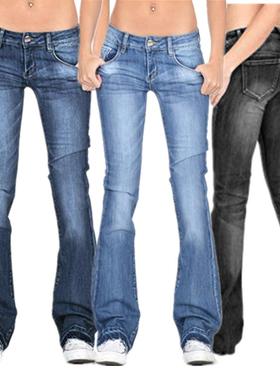 womens solid flared jeans women tight tassel trousers jeans