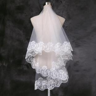 white off single layer computer Bridal lace veil