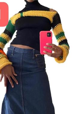 long-sleeved and small casual knitted with combed hollow