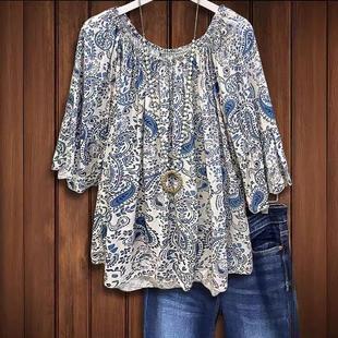 shirt Round sleeve womens neck women temperament loose