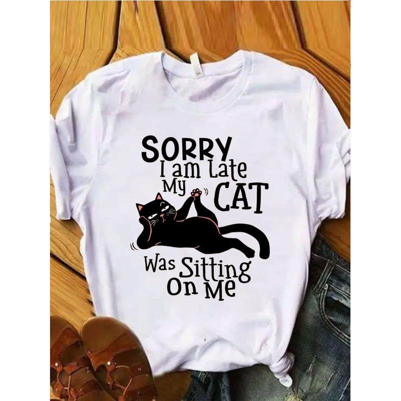 d casual kitten womens clothes wear -shirt pattern womens