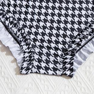 houndstooth swimsuit sexy bikini straps beach