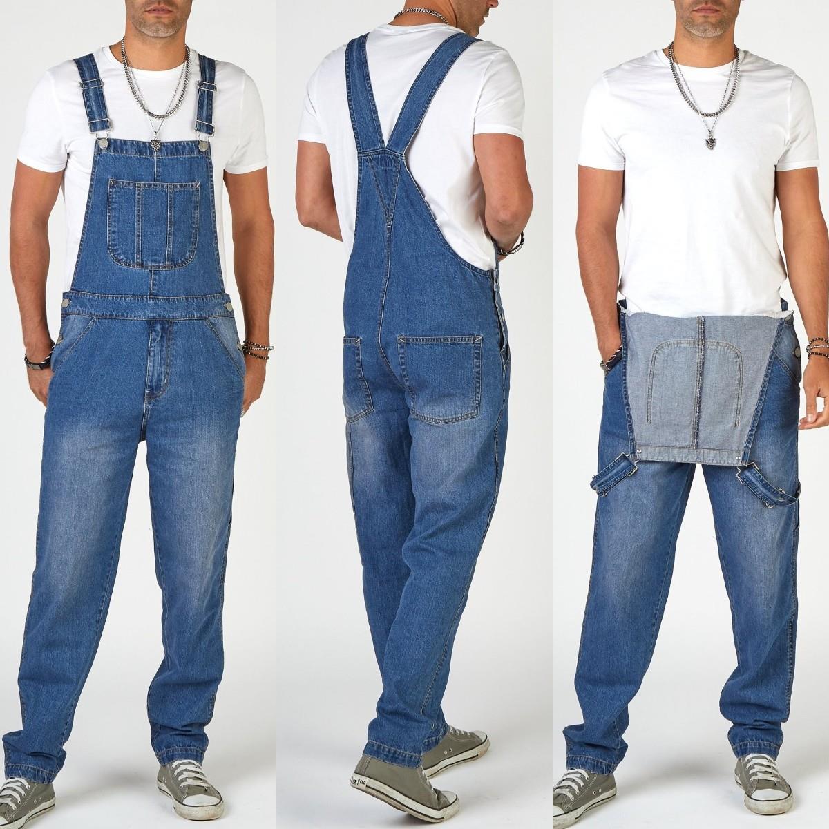 jeans jumpsuit suspenders clothing Mens overalls pants