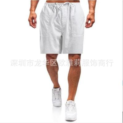 Linen Men's Multi-Pocket Decorative Shorts Casual Pants
