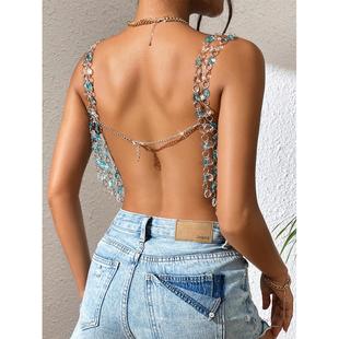 tops party beach outfits rave club night glitter tank