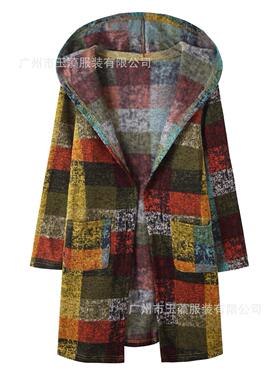 autumn and winter new cotton linen jacket womens retro
