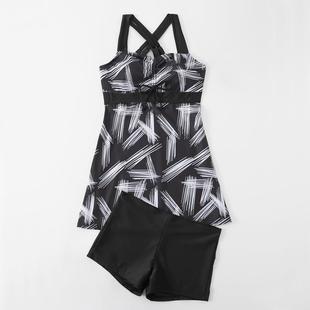 Boxer Waist Piece Skirt Sexy Two Long Swimsuit Style High